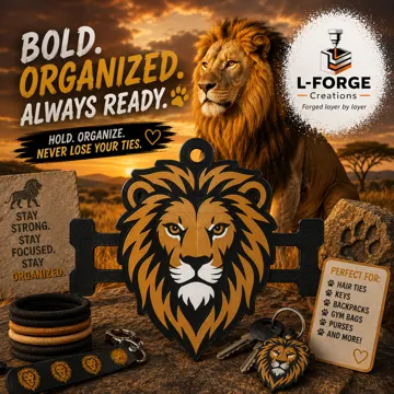 Accesorio para sujetar ligas de cabello: Lion Hair Tie Holder Keychain — vista de referencia 3