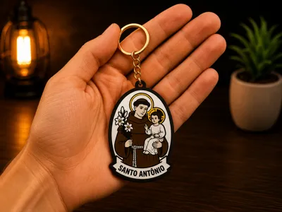 Saint Anthony Keychain | Religious Pendant