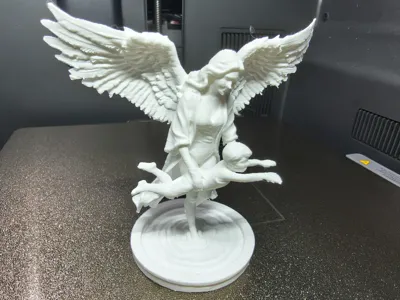 Guardian Angel Teaching a Boy to Swim - 3D Figurine