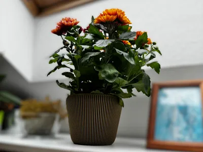 Ribbed Flower Pot