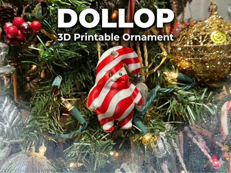 Dollop: Cute Fat Candy Cane Christmas Ornament