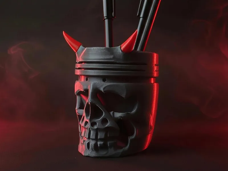 Piston pen holder