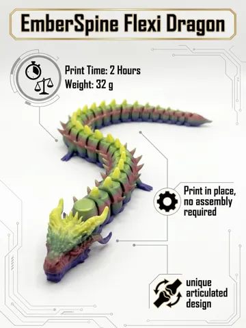 Adorno temático: Emberspine Flexi Dragon 2h - 32g — vista de referencia 2