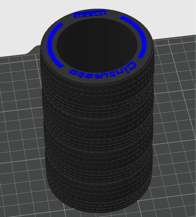 Wet F1 tyre stack pen holder