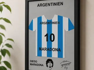 Diego Maradona – 3D Trikot-Bilderrahmen Portrait