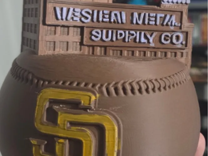 San Diego Padres baseball sculpture