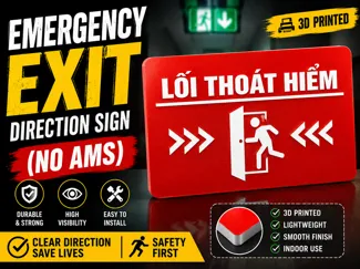 Emergency Exit Direction Sign (NO AMS)