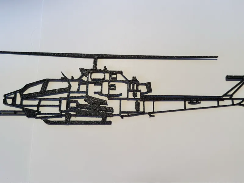 AH-1F Cobra Helicopter Line Art