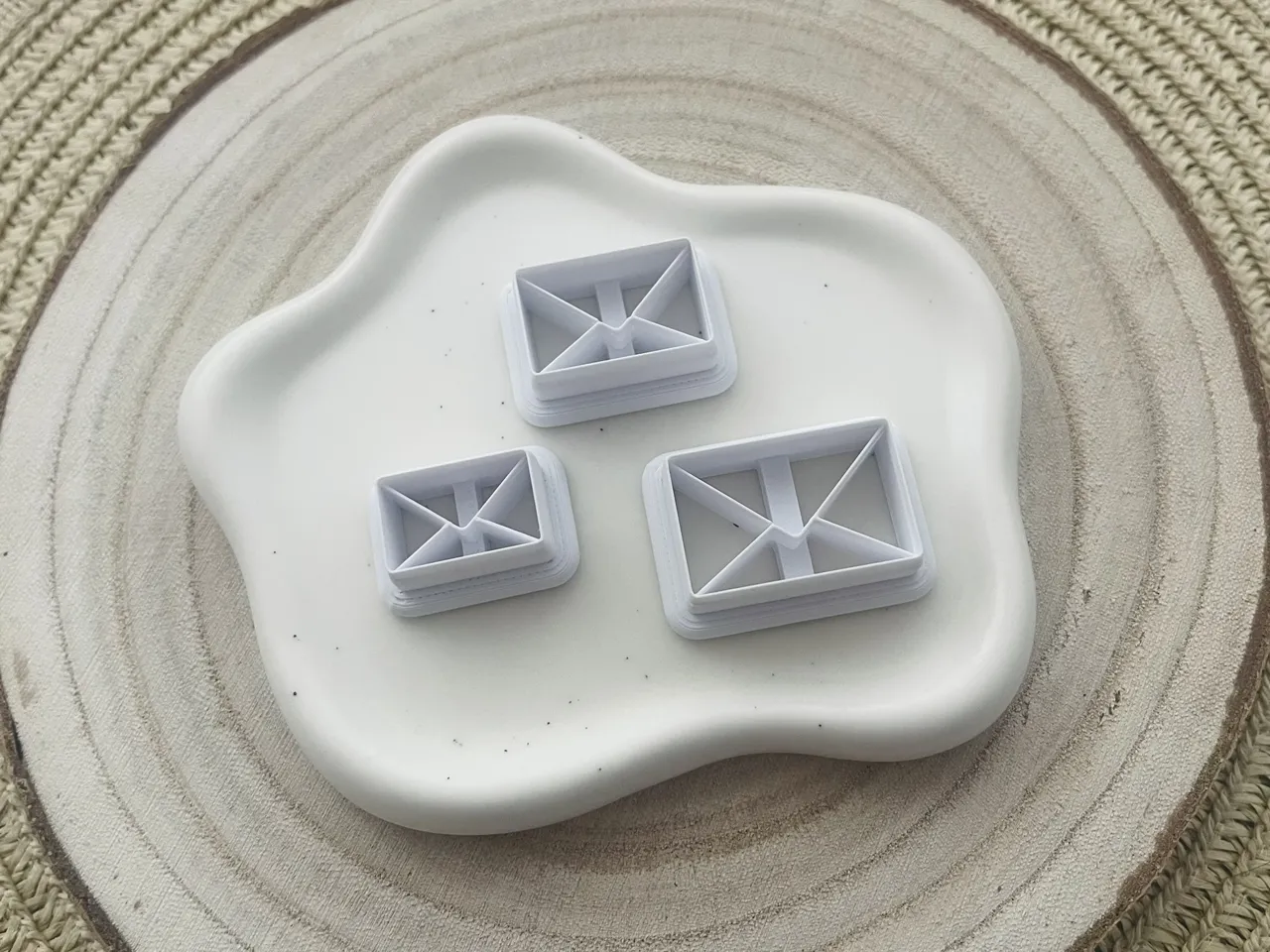 Closed Envelope Polymer Clay Earrings Cutter view 2