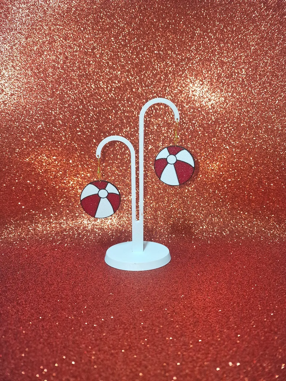 Beach ball earrings view 3