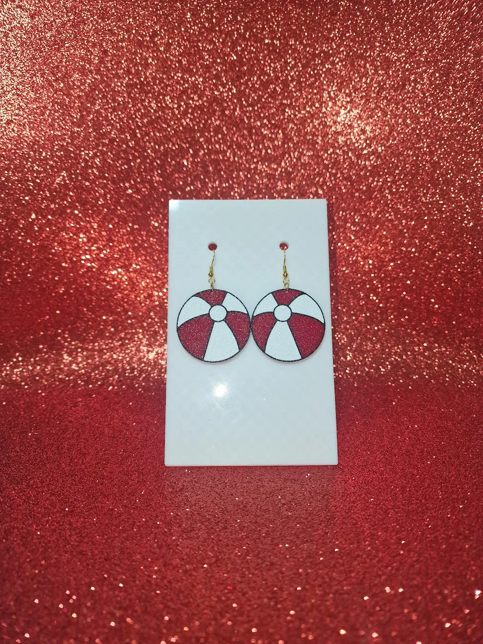 Beach ball earrings view 2