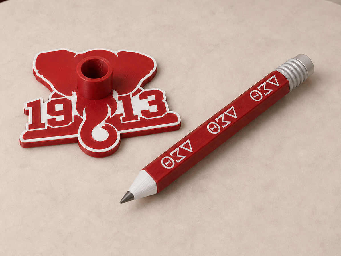 Delta Sigma Theta Jumbo Pen & Elephant Stand - 1