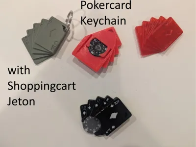 Pokercards Keychain with Shoppingcart Jeton