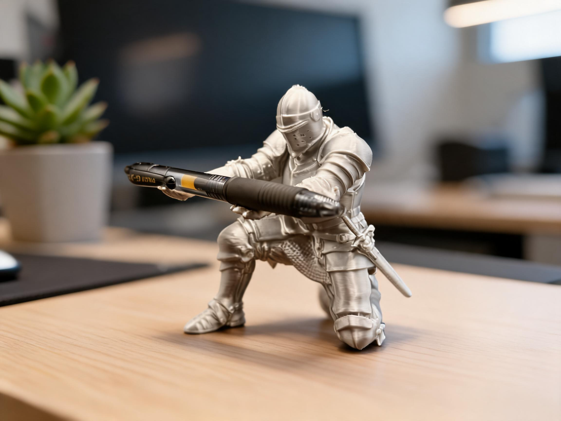 The Medieval Knight Pen Holder Desk Art! 