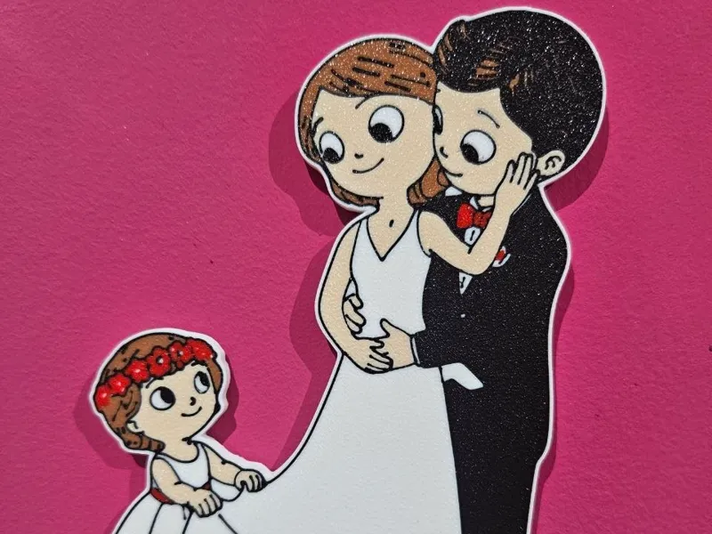 toper tarta novios con hija