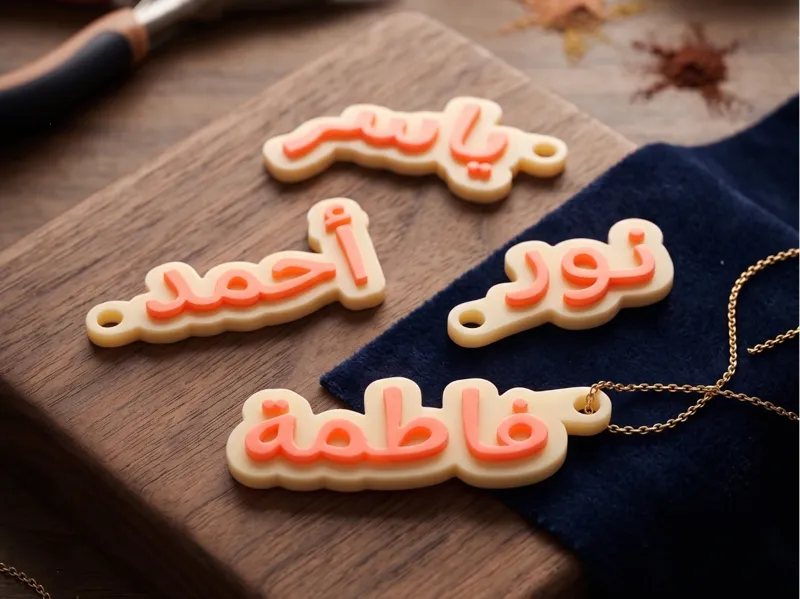 Arabic Name Keychain ميدالية أسماء عربية 2 colors