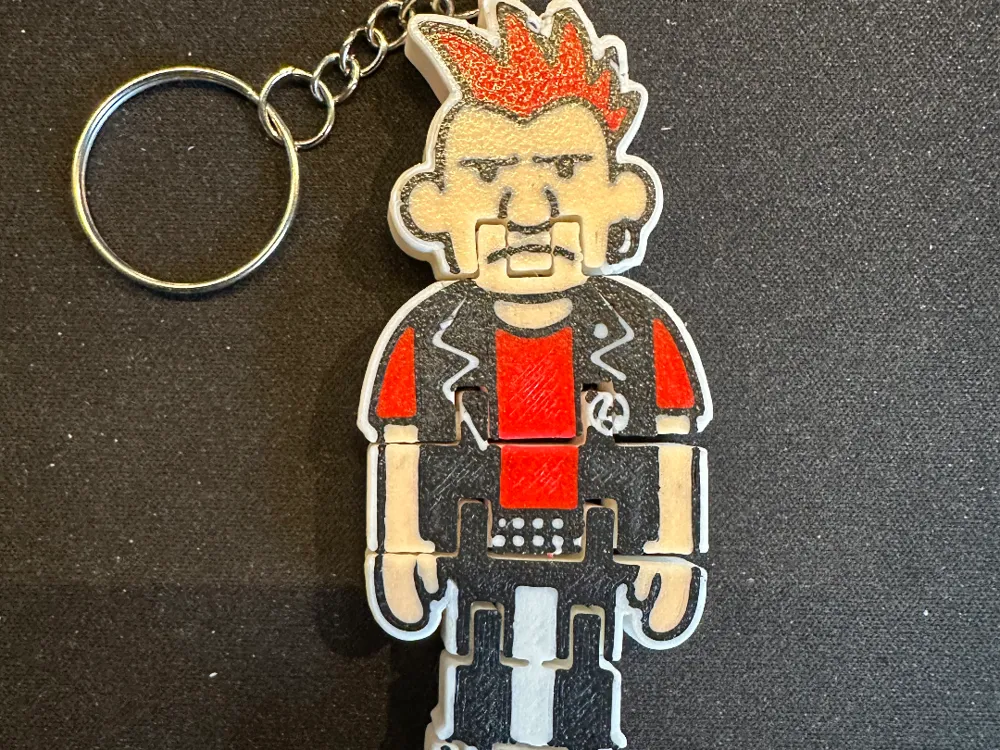 Embroidered Keychains Punk Punk Keychain by Jojobo MakerWorld: Download Free 3D Models