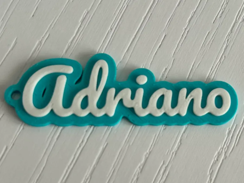 Adriano - 3d printed name keychain personalized 