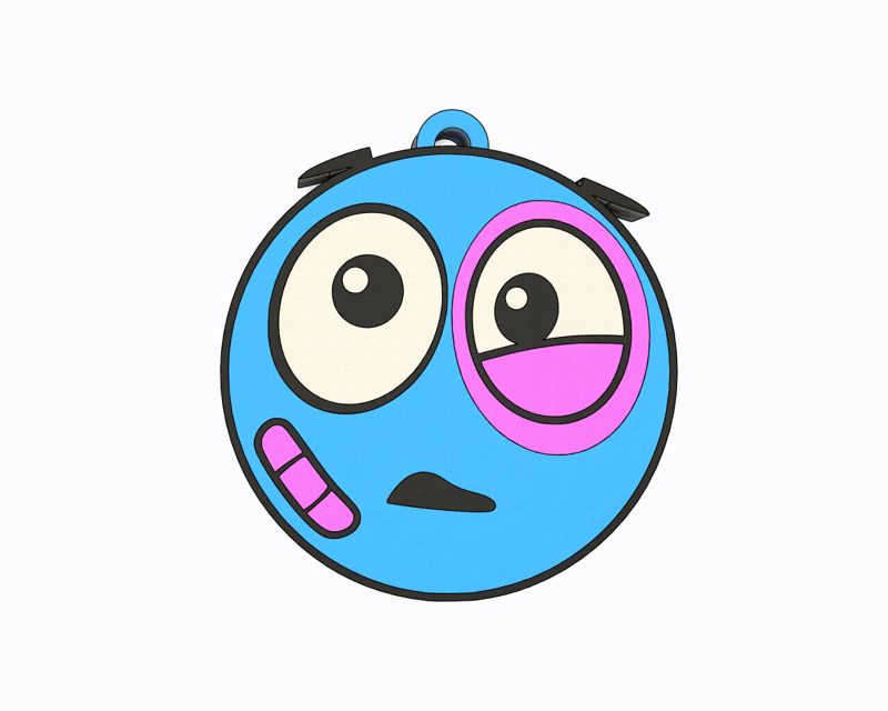 Blue Emoji - Upsi Keychain, Earring, Bagcharm