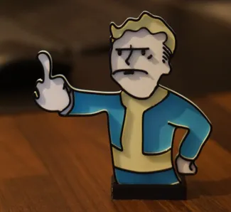 Vault Boy Middle Finger with Stand - Fallout