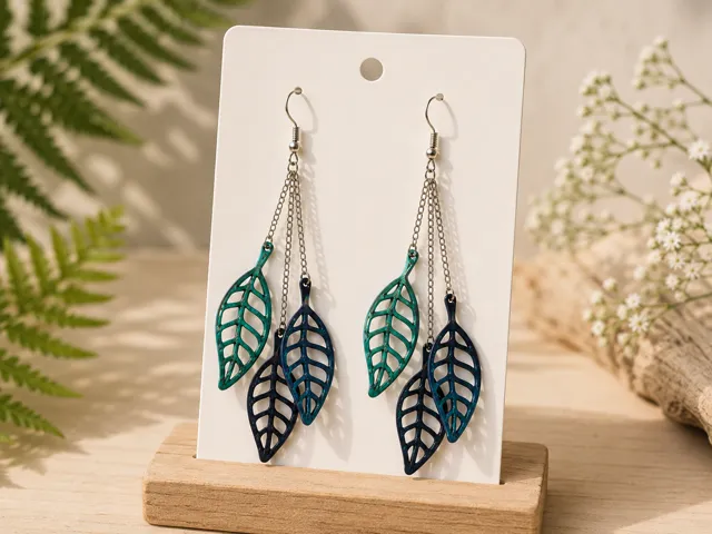 Triple Leaf Dangle Earrings