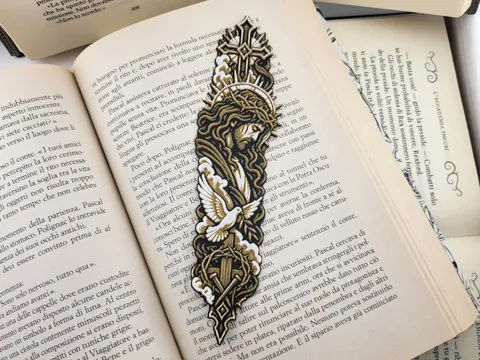 Accesorio de lectura: Catholic Jesus Bookmark | Christian Book Marker — referencia de MakerWorld