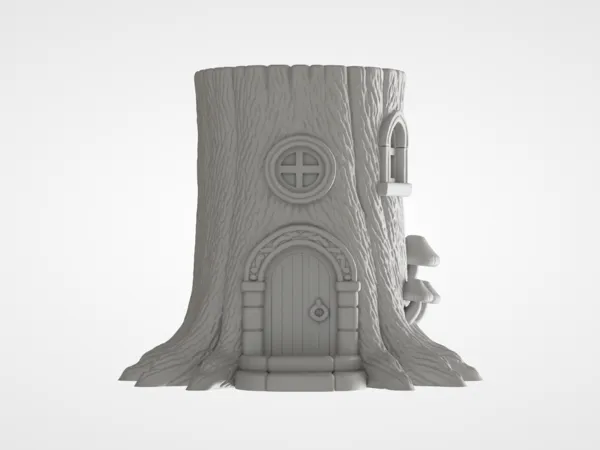 Maison féerique en tronc d'arbre