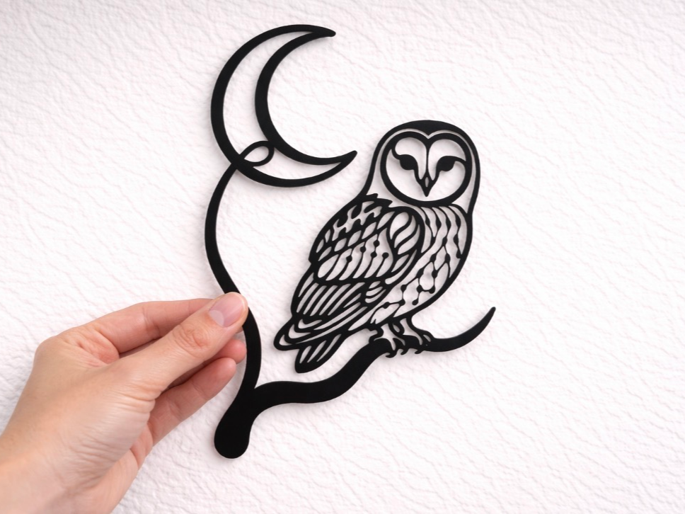 Mystical Owl on the Moon – Wall Art