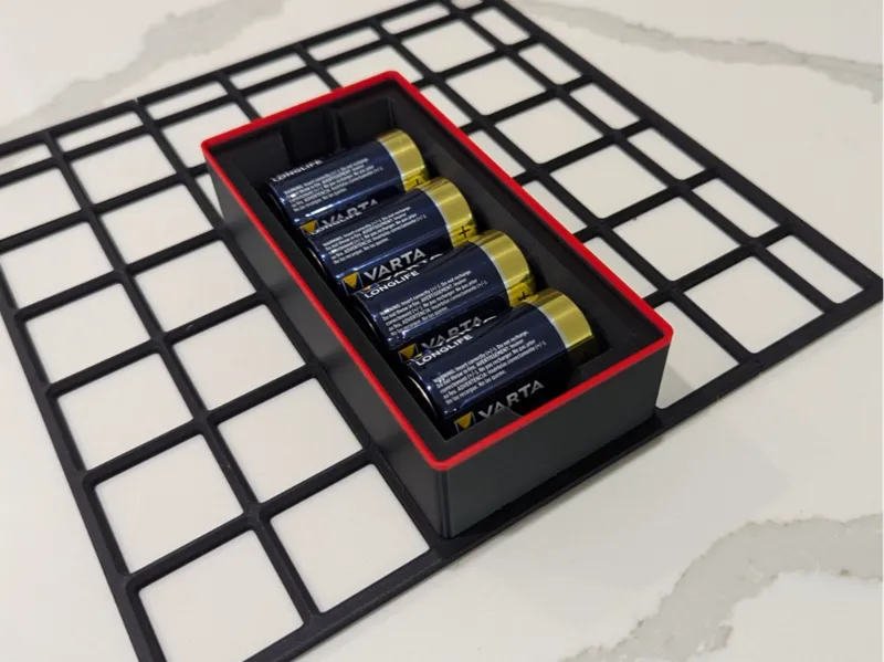 4x2x6 Stackable Gridfinity Bin for D Batteries