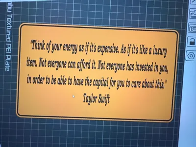 Taylor Swift Showgirl Quote sign