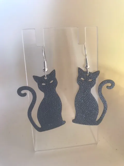 Black Cat Earrings view 2