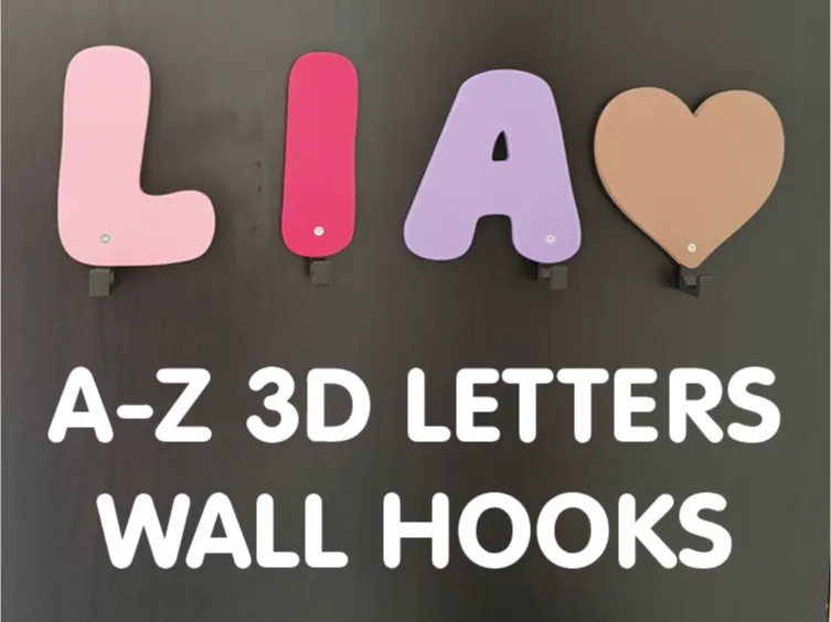 3D Buchstaben Wandhaken – Alphabet & Herz Set