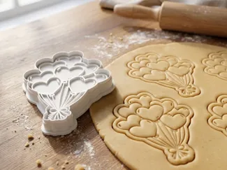 Heart Shaped Ballons Cookie Cutter