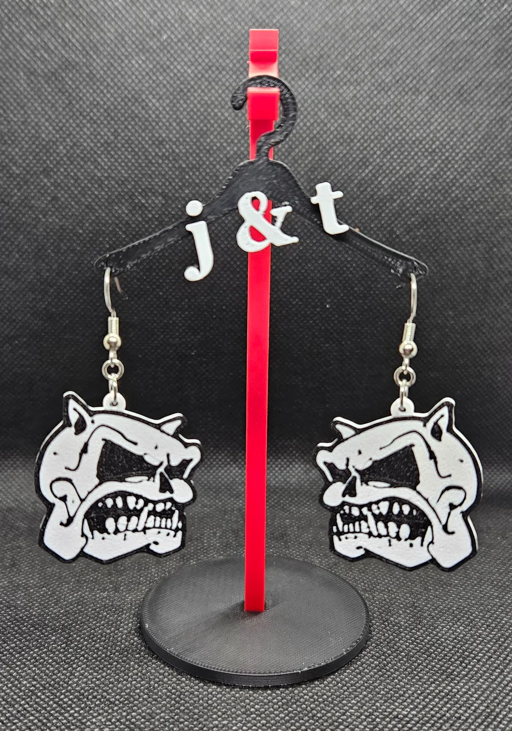 Devil....ish Skull earrings view 2