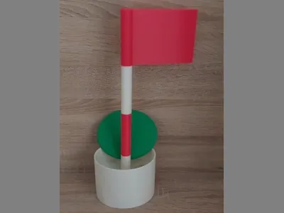 Golf flag with golf hole/Golfflagge mit Golfloch