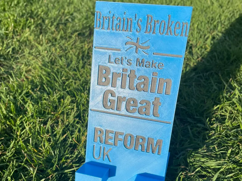 reform UK phone stand