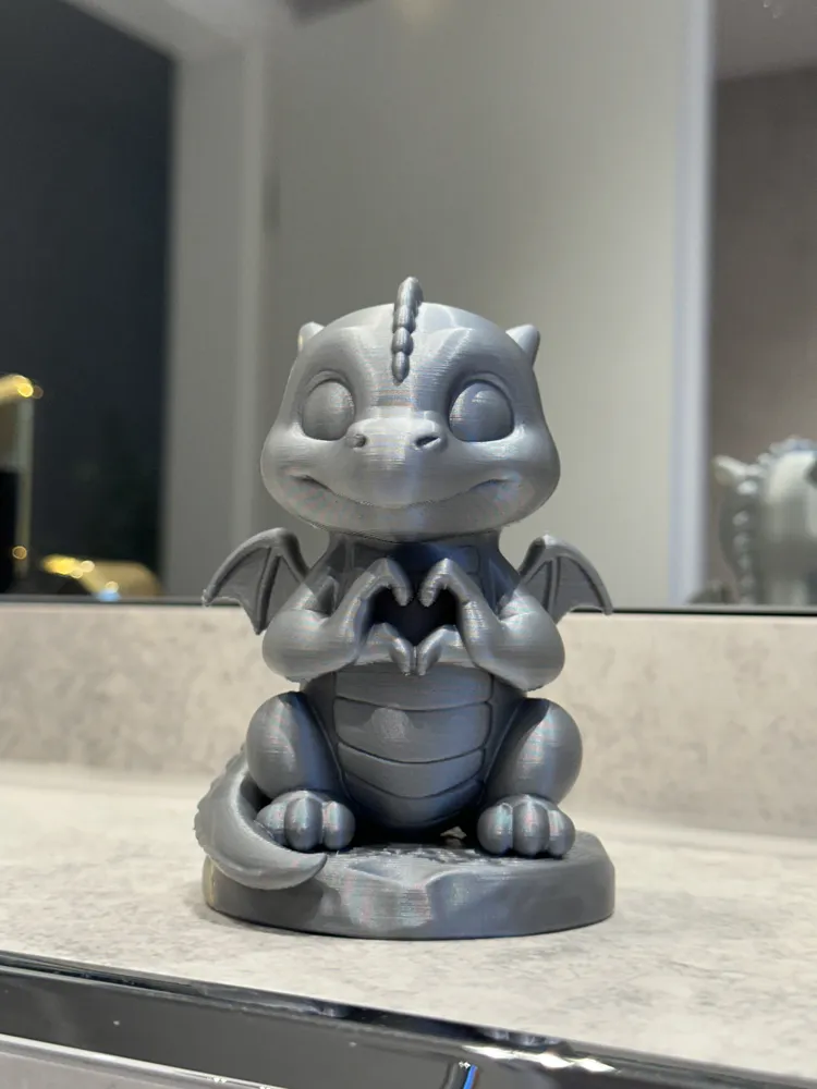 Sweet Dragon with Heart - Free 3D Print Model - MakerWorld