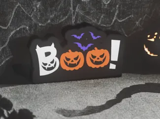 Halloween 'Boo!' Pumpkin Lightbox Sign