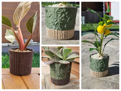 Tropical style planter collection