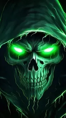 Green Hooded Skull