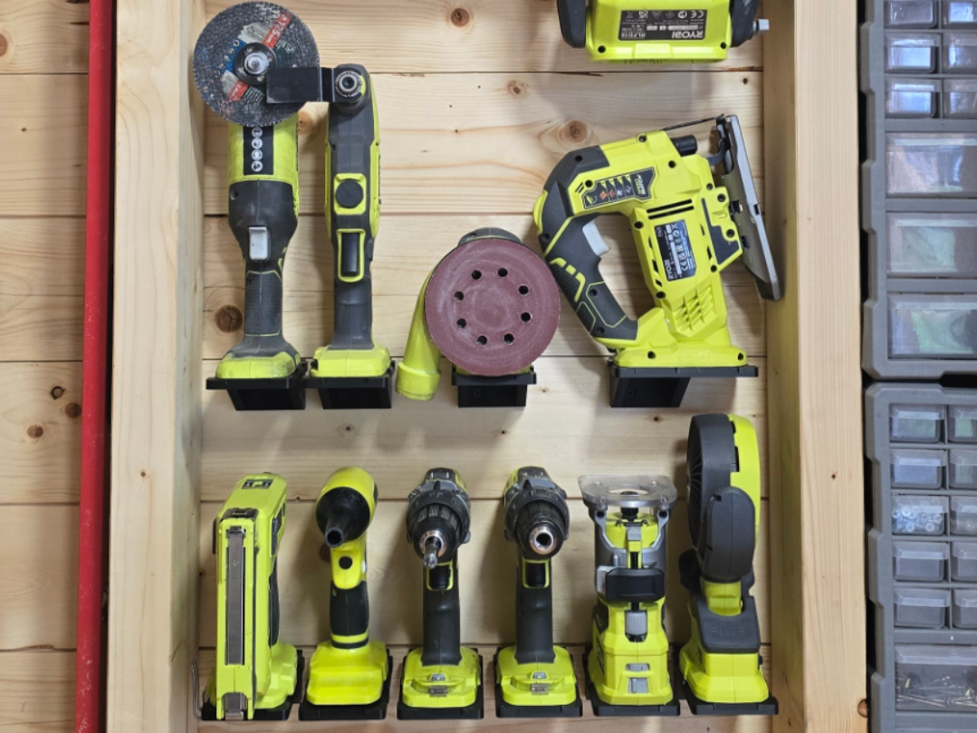 Modular Ryobi ONE+ tool wall holder - 3D printed Organizers, in stock in India