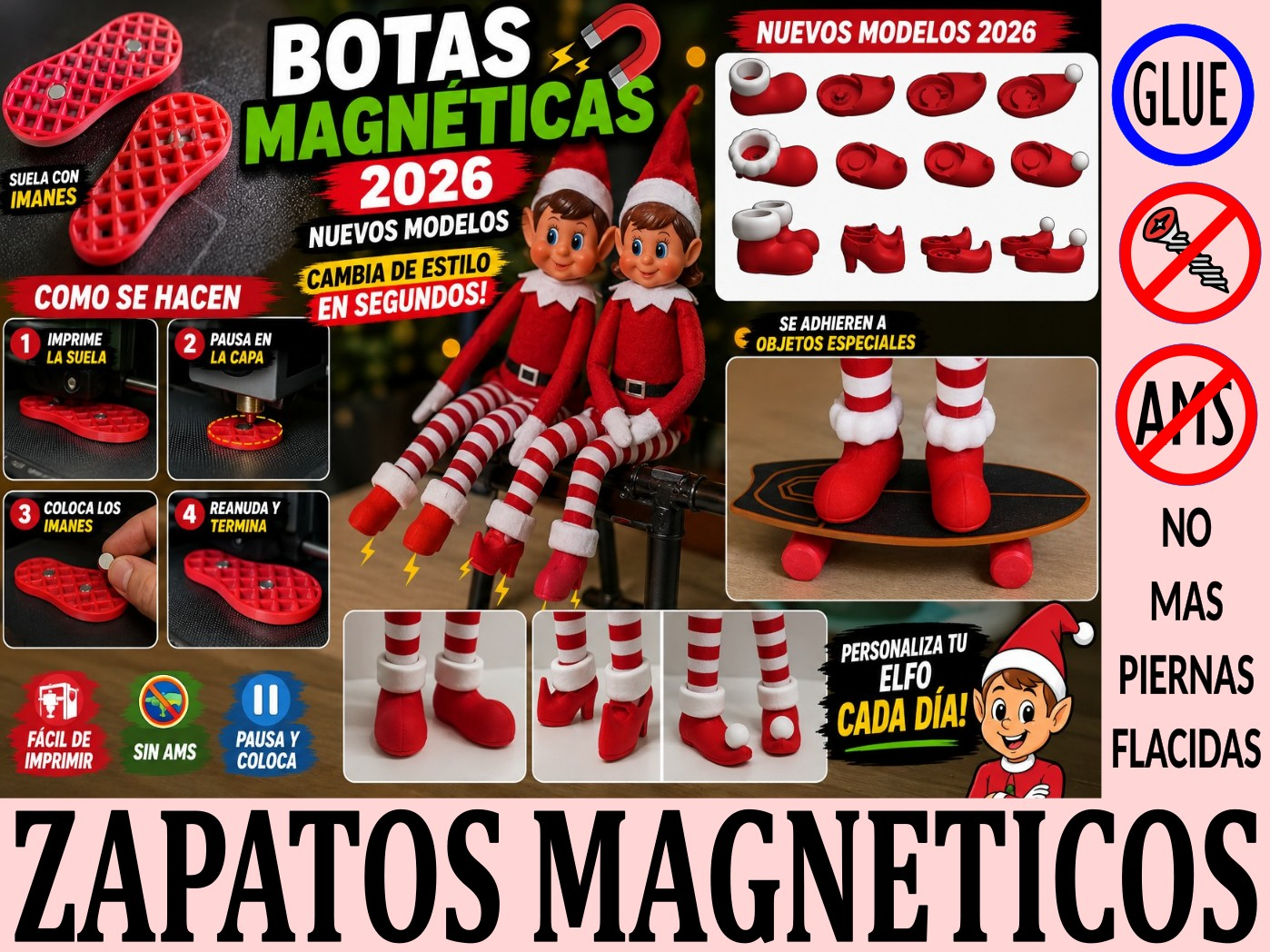 Zapatos magnéticos del elfo por  O3ga_3dprinting