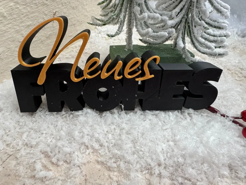 Frohes Neues Schriftzug