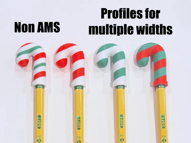 Candy Cane Pencil Topper - Non-AMS