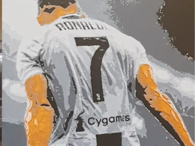 Cristiano Ronaldo celebrating hueforge 4 colors ams