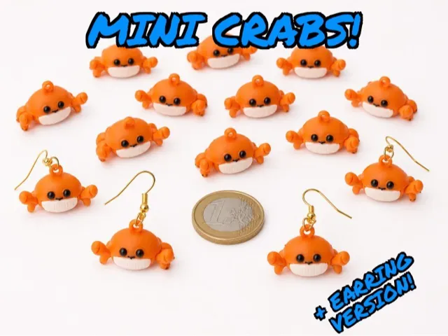 Mini Crabs! (And mini crab earring version!)