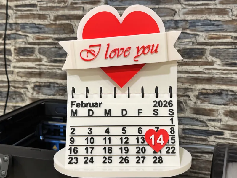 Valentinskalender mit Herz