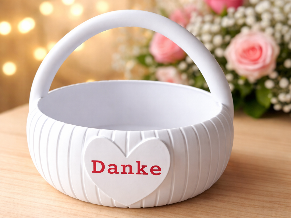 Korb mit Herz – Text personalisierbar