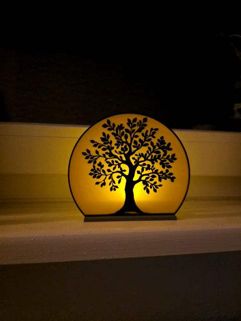 Lichtspiel Herbst Deko Baum