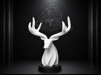 Eleganter Hirschkopf Deko – Moderne Skulptur Decor